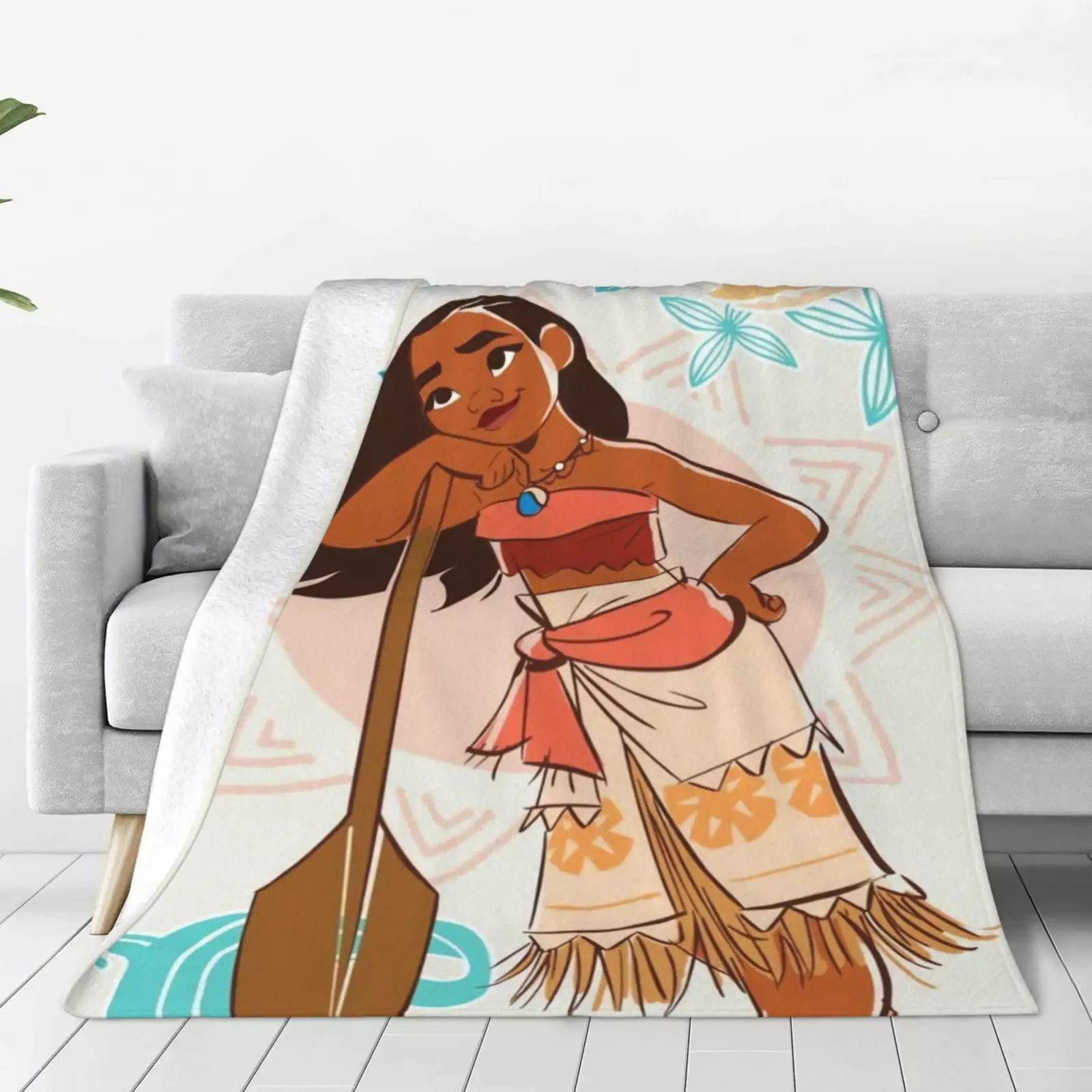 Anime Cartoon Moana Fuzzy Soft Blanket 50x40 Inches Cozy Throw Breathable Featherweight Travel JAMAA