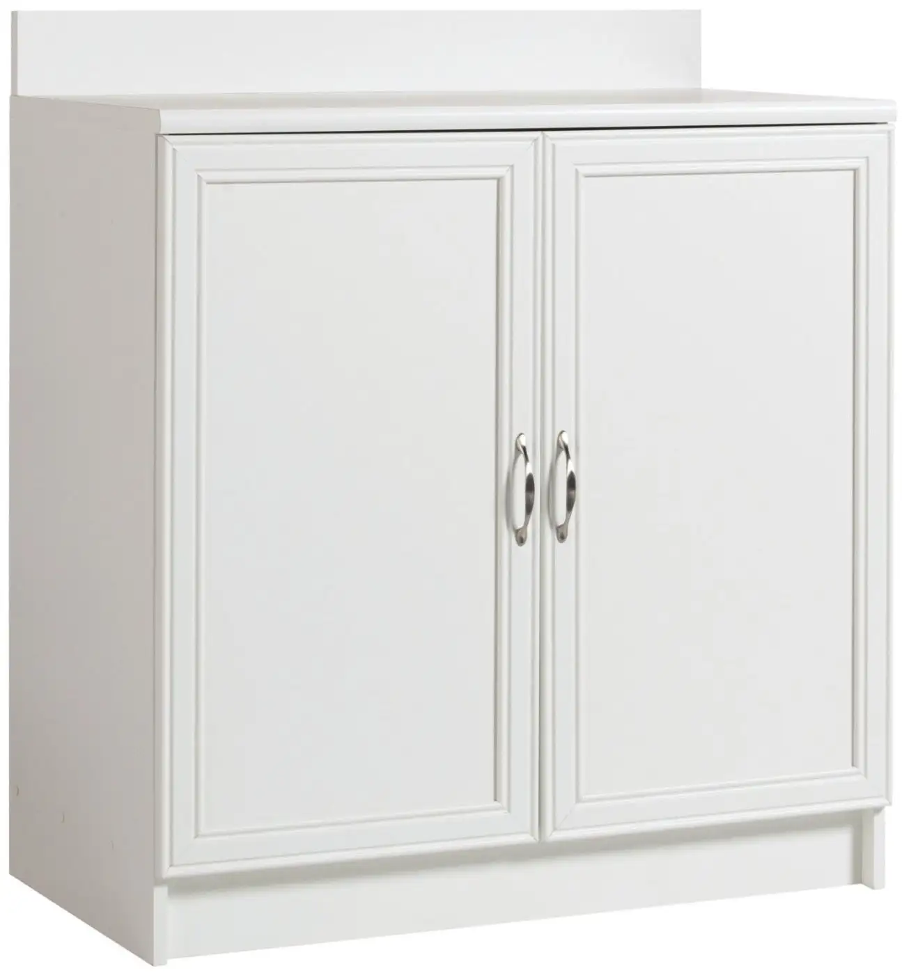 AkadaHOME ST103653A White 2 Door Base Cabinet Kitchen or Bathroom Storage