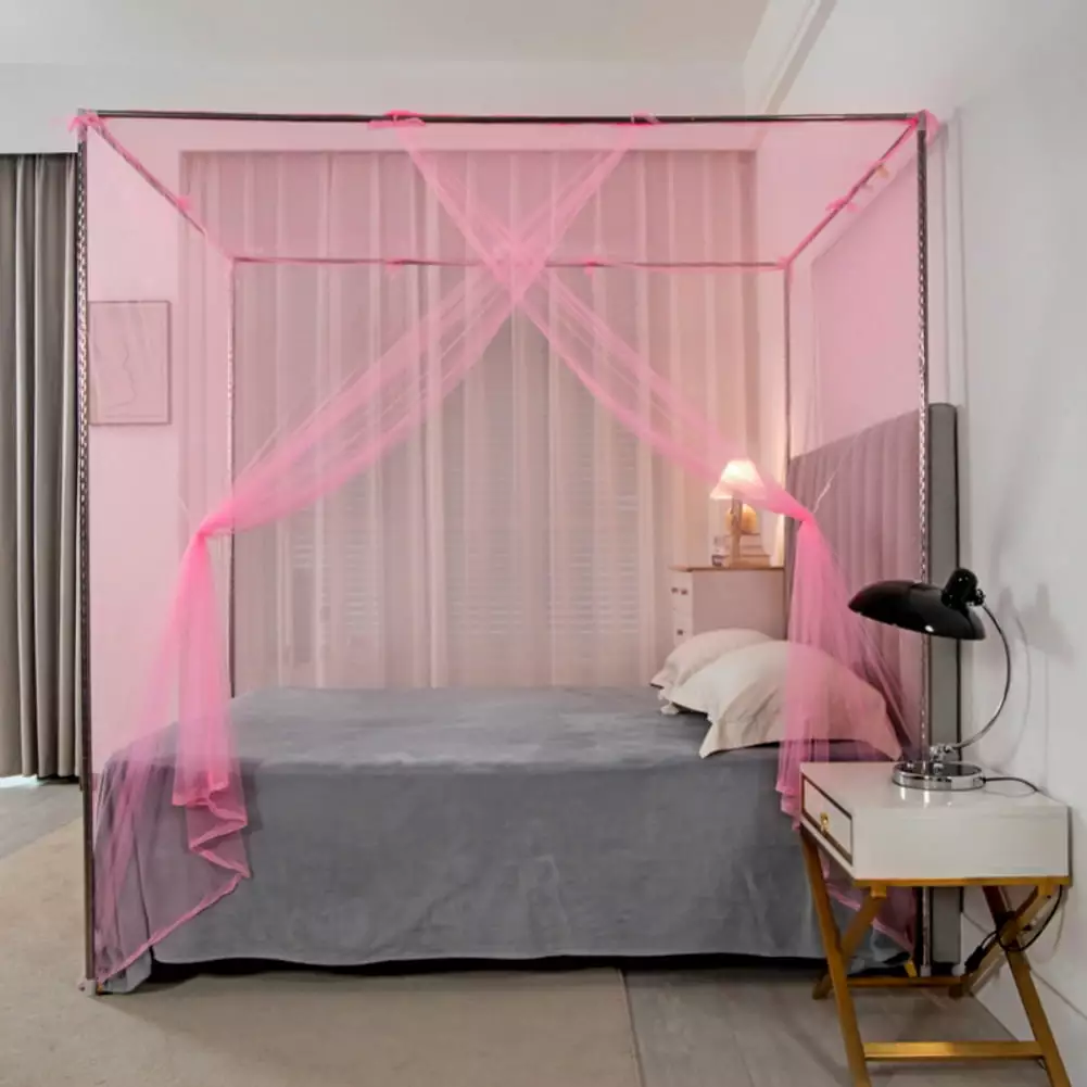 Ultra Large Bed Net 1 Opening Screen Netting Bed Canopy Circular Curtain Single to King Size Beds Hanging Kit Majestic Ace