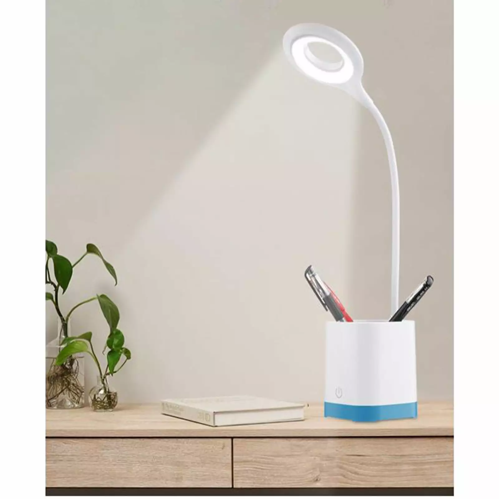 Led Dimming Bedside Table Lamp Pen Holder Eye Protection Study Lamp Eonmo