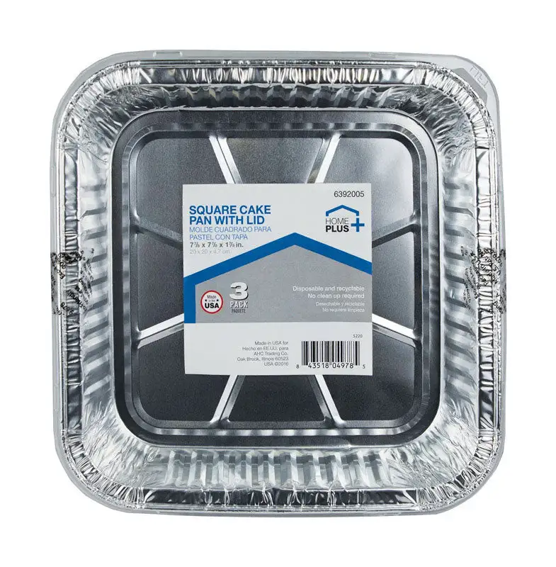 Home Plus Durable Foil 7-7/8-Inch Cake Pan Set Silver Pack 12