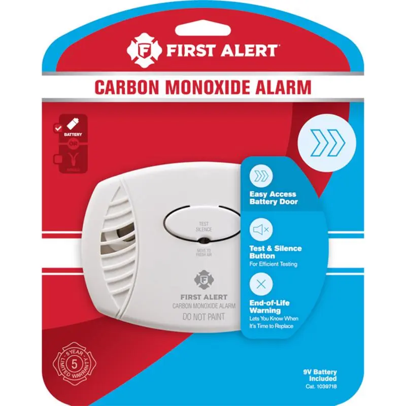 BRK Battery-Powered Electrochemical Carbon Monoxide Detector Alarm