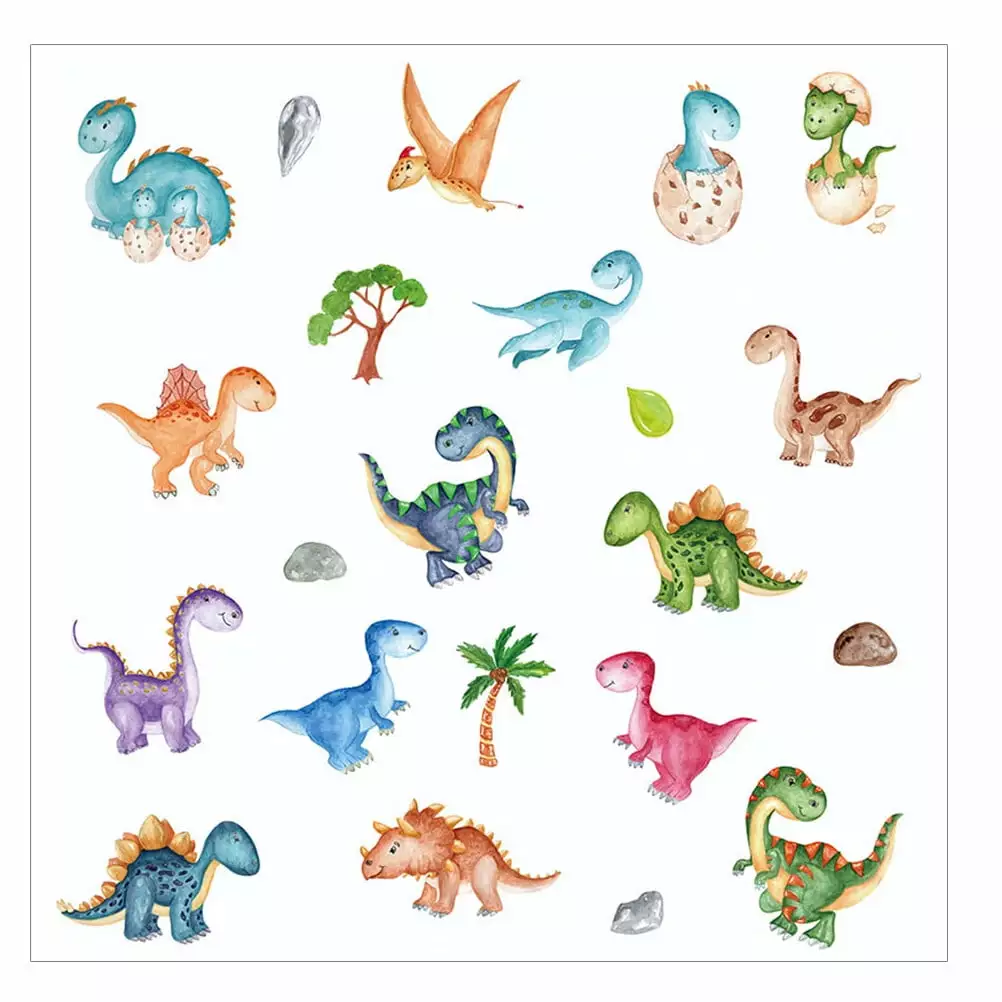 1 Sheet Cartoon Dinosaur Wall Sticker Self-adhesive Removable Wall Decal SOAC