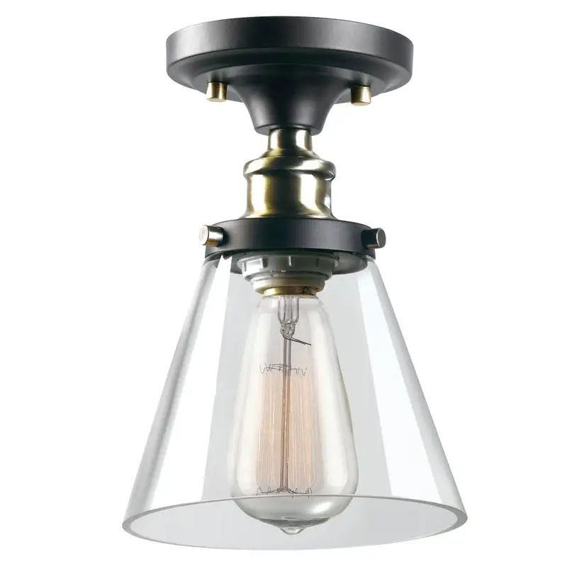 Globe Electric Jackson 9.36 Inch H X 6.5 Inch W X 6.5 Inch L Antique Brass Bronze Ceiling Fixture