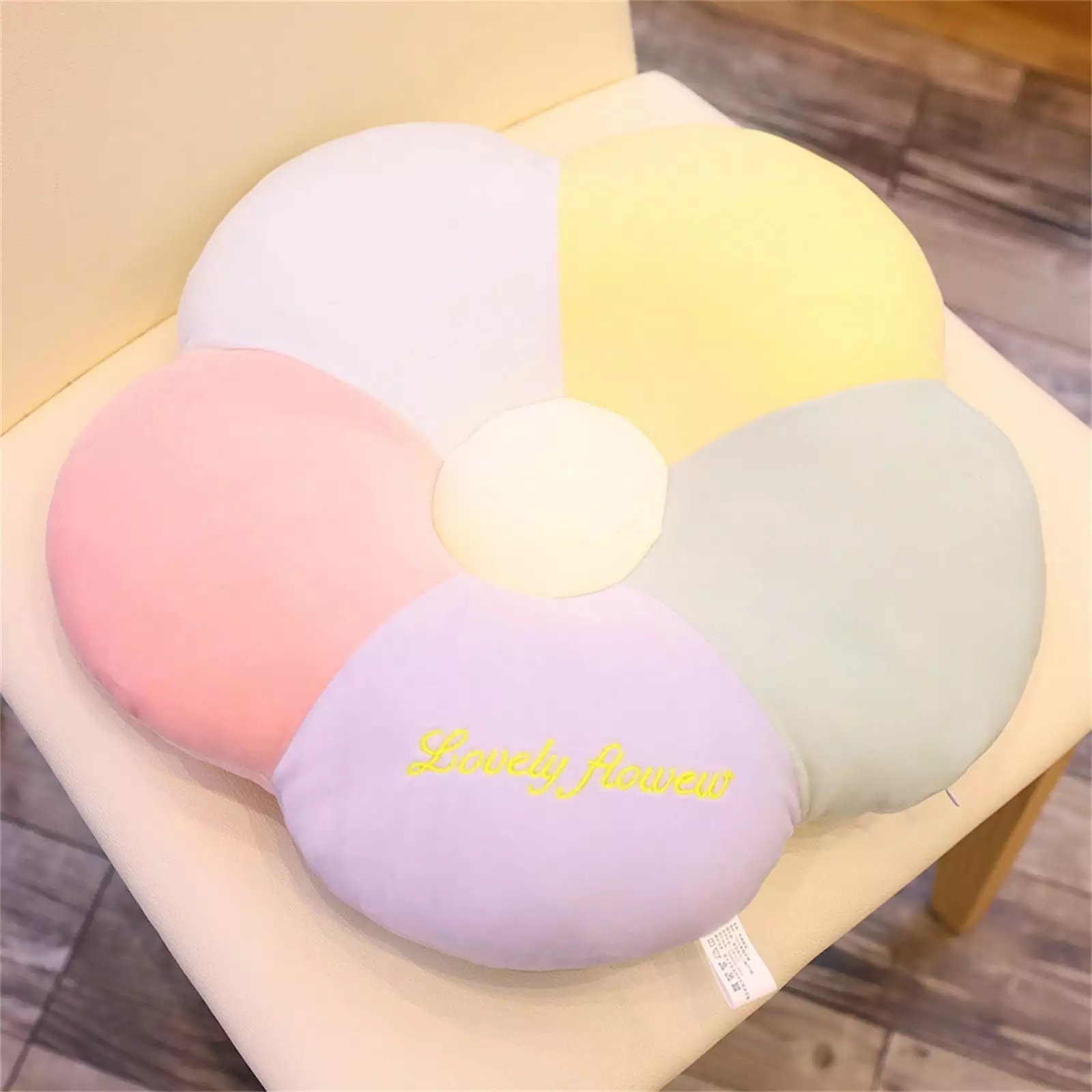 Squishmallow Colorful Flower Petal Cushion Chair Backrest Pillow Home Sofa Pillow Doll WOCLEILIY