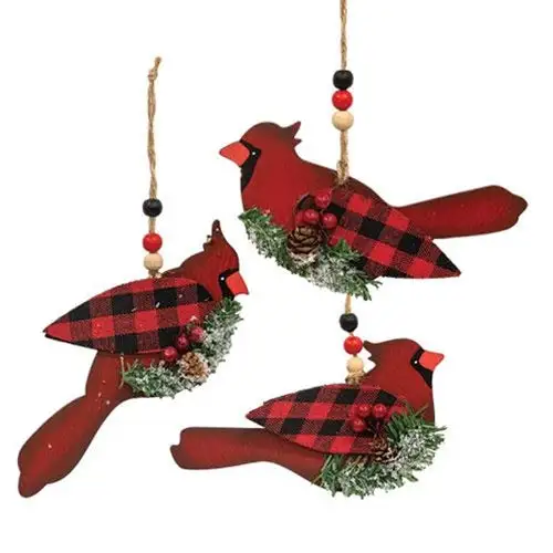 Fashion Print Chunky Christmas Trees Set 3 Holiday Decor CWI