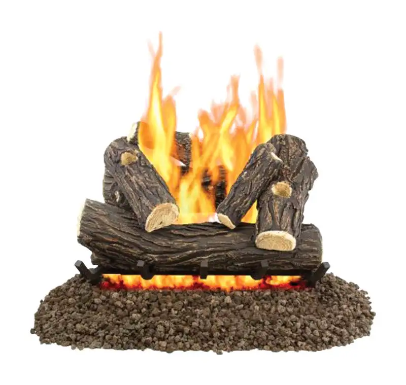 Pleasant Hearth Willow Oak Fireplace Log Set Unlimited Hours 55 lb Realistic Decorative Logs