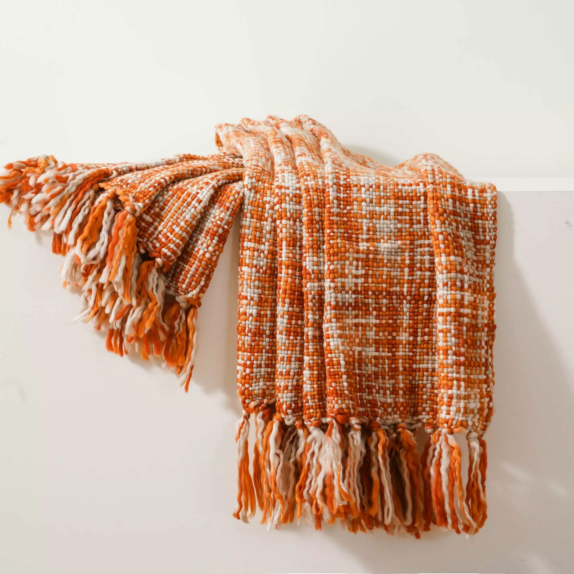 Battilo Rust Orange Throw Blanket Couch Decorative Blanket 50x60