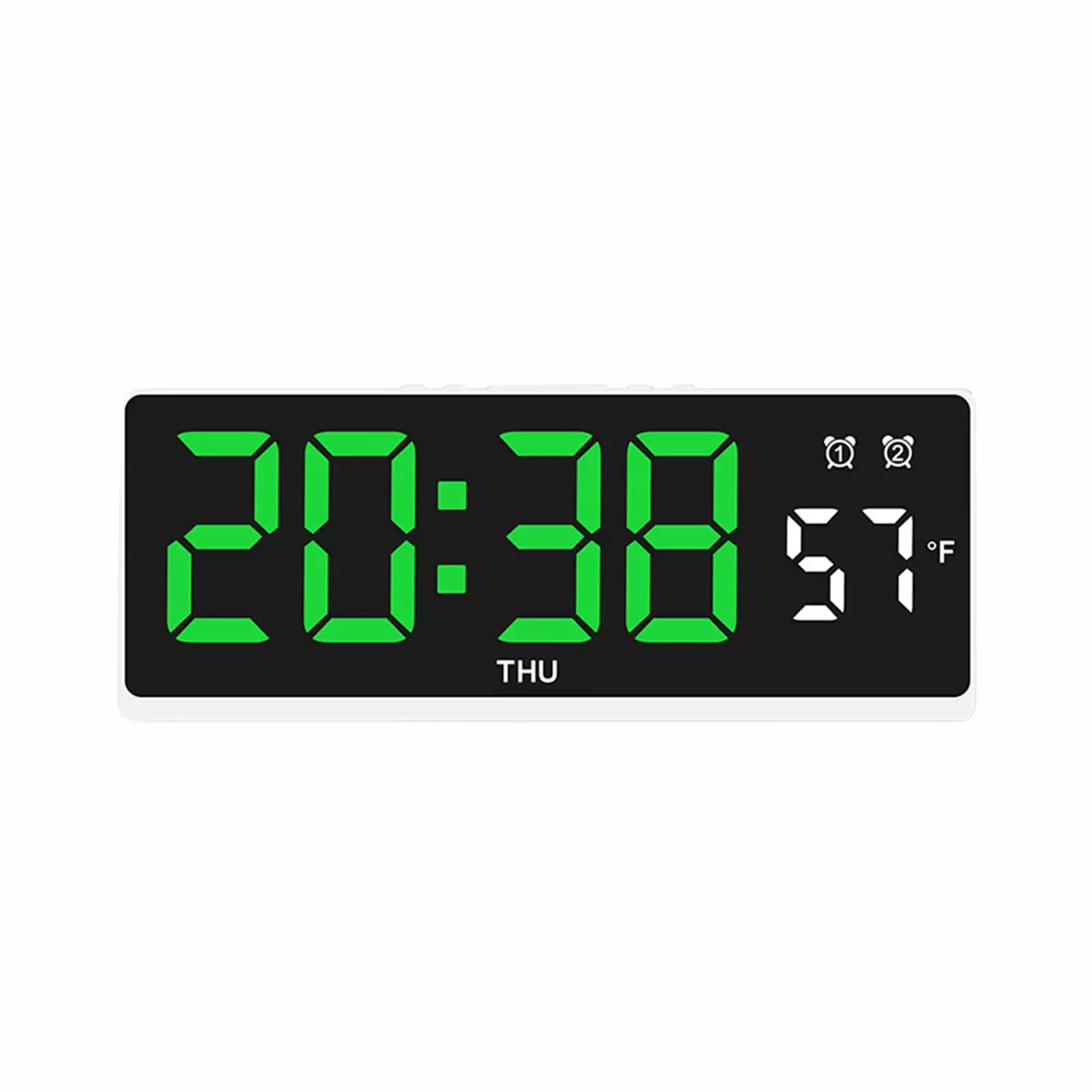 CASAFUN Digital Wall Clock Remote Control Date Temperature Week Display 3 Brightness Levels