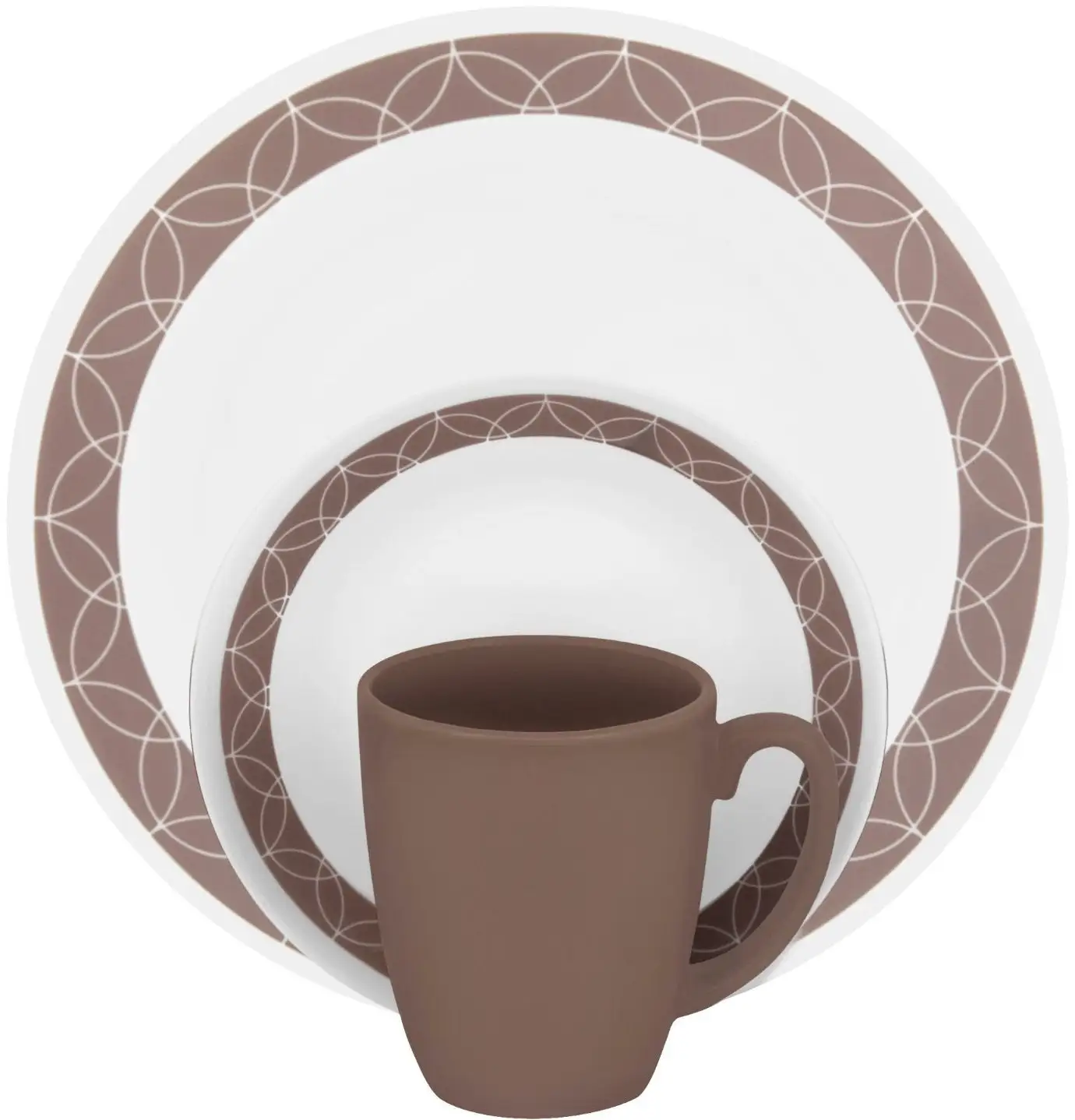 Corelle 1119392 Livingware 16-Piece Dinnerware Set Sand Sketch