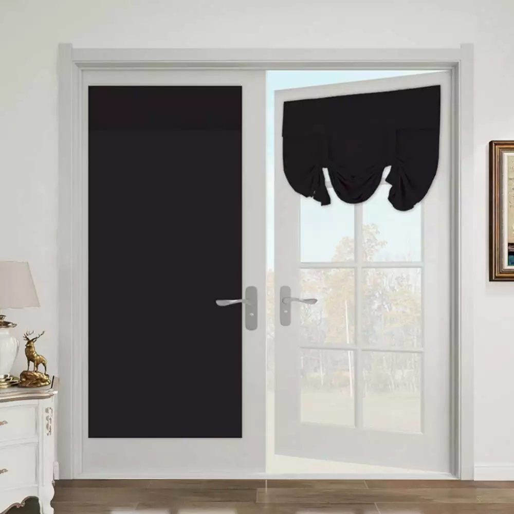 Aosijia French Door Curtains Tie Up Blackout Single Thermal Door Curtain 26 x 68 Inches Patio Front Door ChYoung