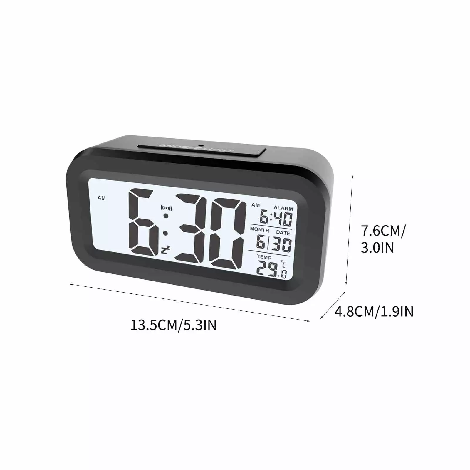 BELLZELY Intelligent Clock Silent Clock Electronic Clock Light Sensing Alarm Clock Student LCD Alarm Clock