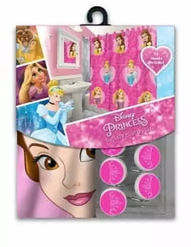 Disney Princess Fabric Shower Curtain Set Waterproof Bathroom Décor SL Home Fashions
