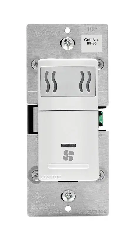 Leviton Decora 3 amps Single Pole Humidity Sensor Fan Control White 1 pk
