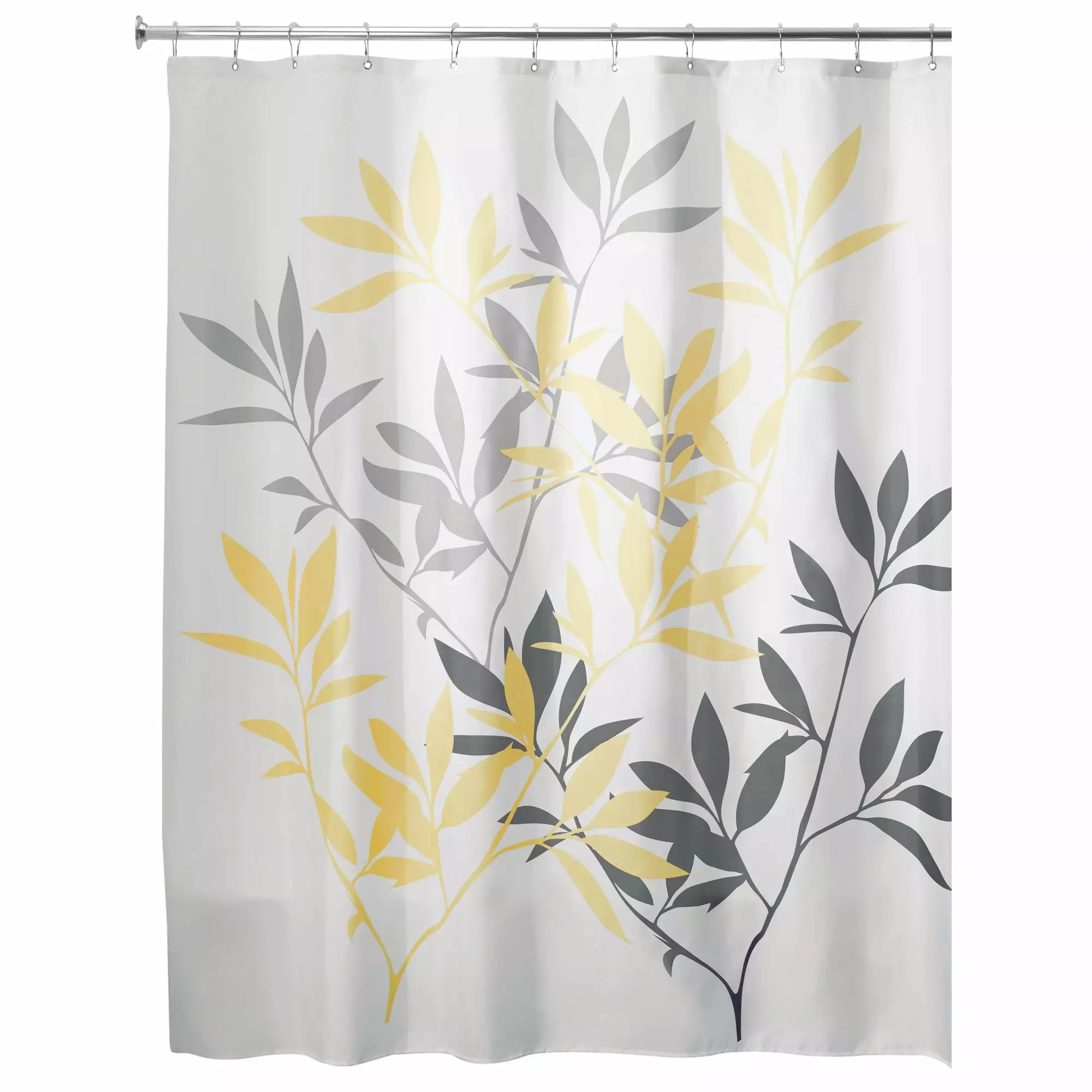 iDesign Yellow Gray Multi-color Floral Polyester Shower Curtains Bathroom 72x72 Inches