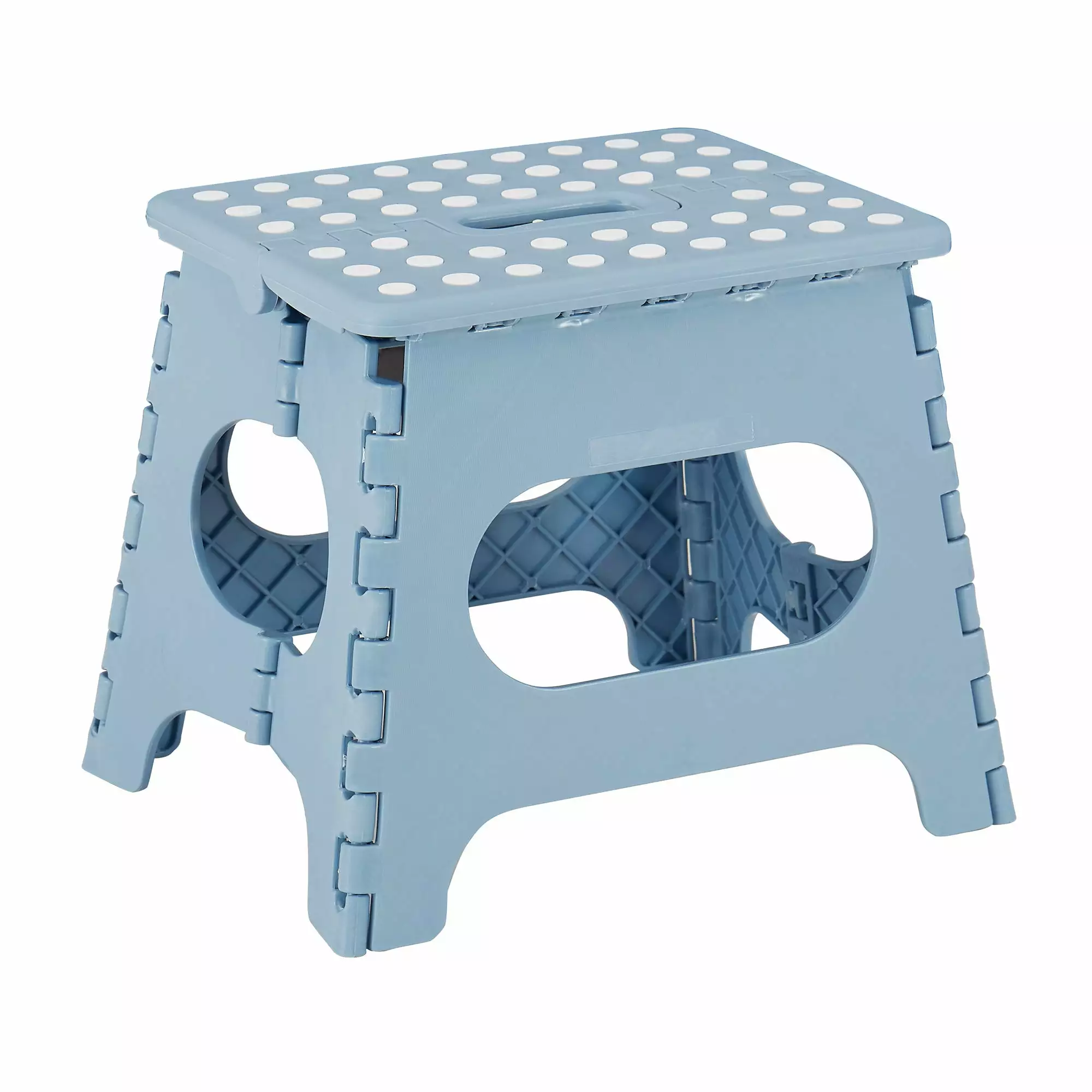 VECELO 11 Inch Folding Step Stool Heavy Duty Plastic Kids Adults Indoor Outdoor Blue