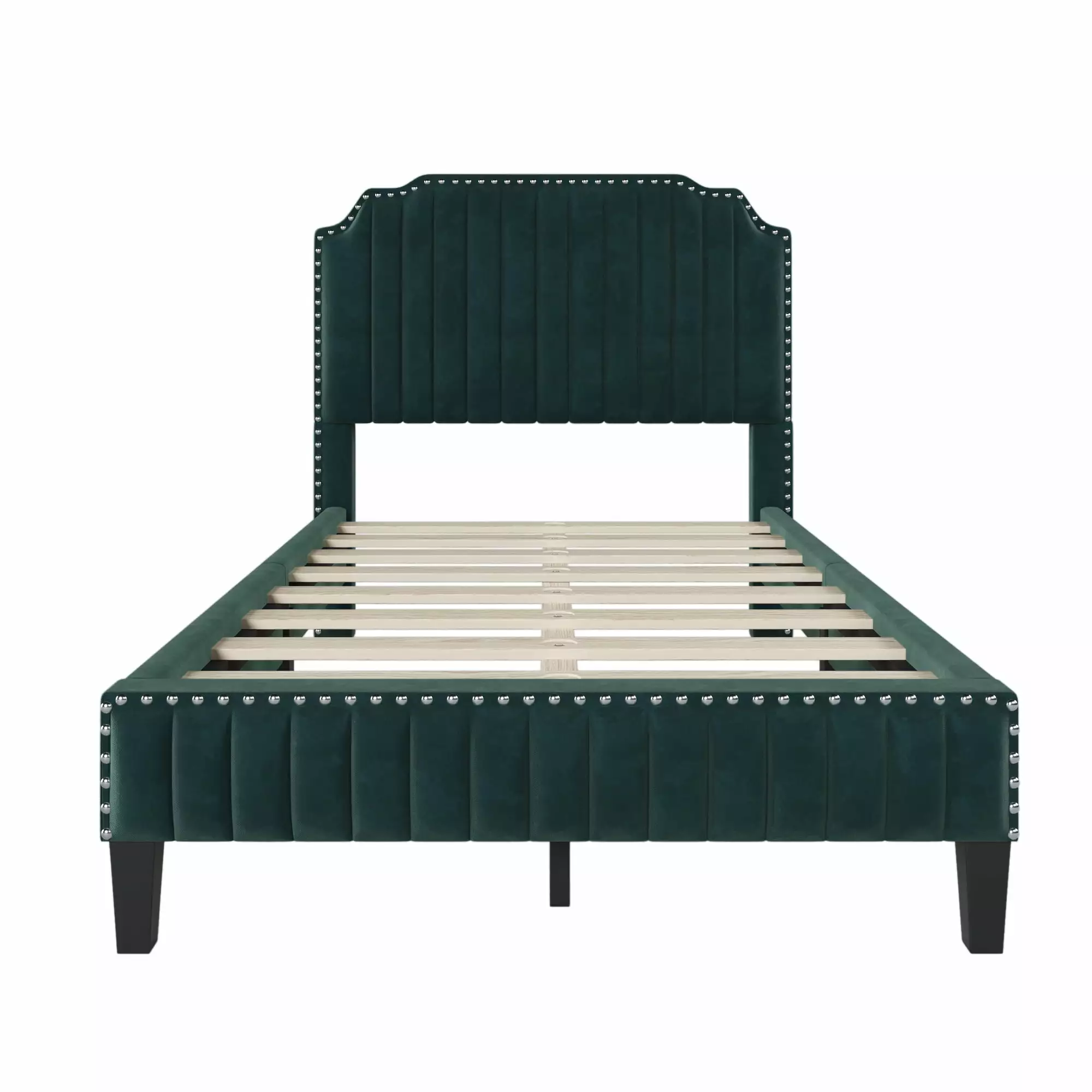 2021 Upgraded Full Size Linen Upholstered Platform Bed Frame Headboard Modern Bedroom Furniture Grey Sesslife