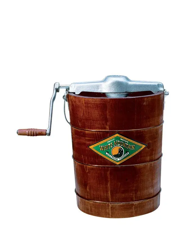 White Mountain NDWMIMH412 Hand Crank Manual Ice Cream Maker 4 Qt. Maple