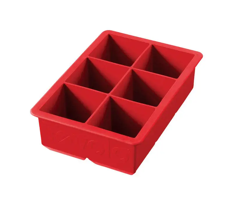 Tovolo 4.25 W x 6.25 L Candy Apple Red Silicone King Cube Ice Tray Pack 6