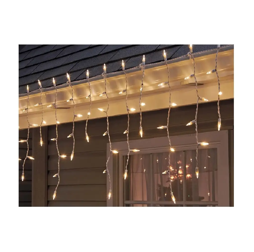 Santas Forest 26518 Icicle Lights White Cord