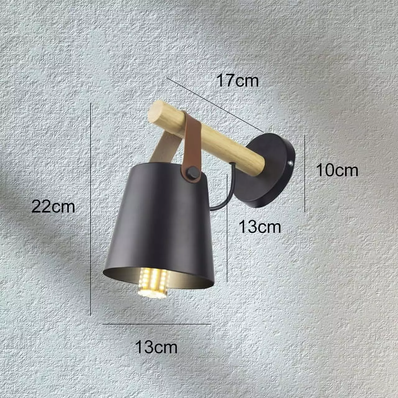 Vintage Industrial Wall Lamp E27 Base Adjustable Retro Loft Bedroom Lighting AC90-260V en