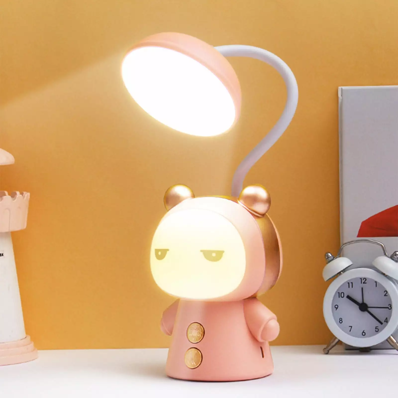 Augper Kids Desk Lamp Dimming Rechargeable Desk Lamp Kids Limited Edition Look Cute Night Light Kids Bedroom Eye-Caring LE...