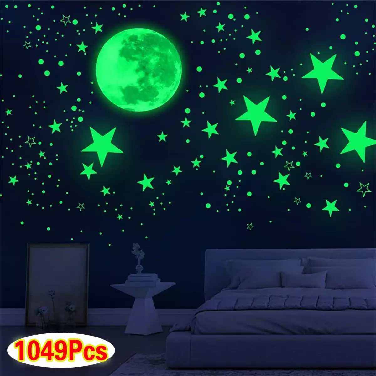 1049Pcs Star Decorations Bedroom Boys Girls Room Wall Decals Playroom Living Room Decor QingY