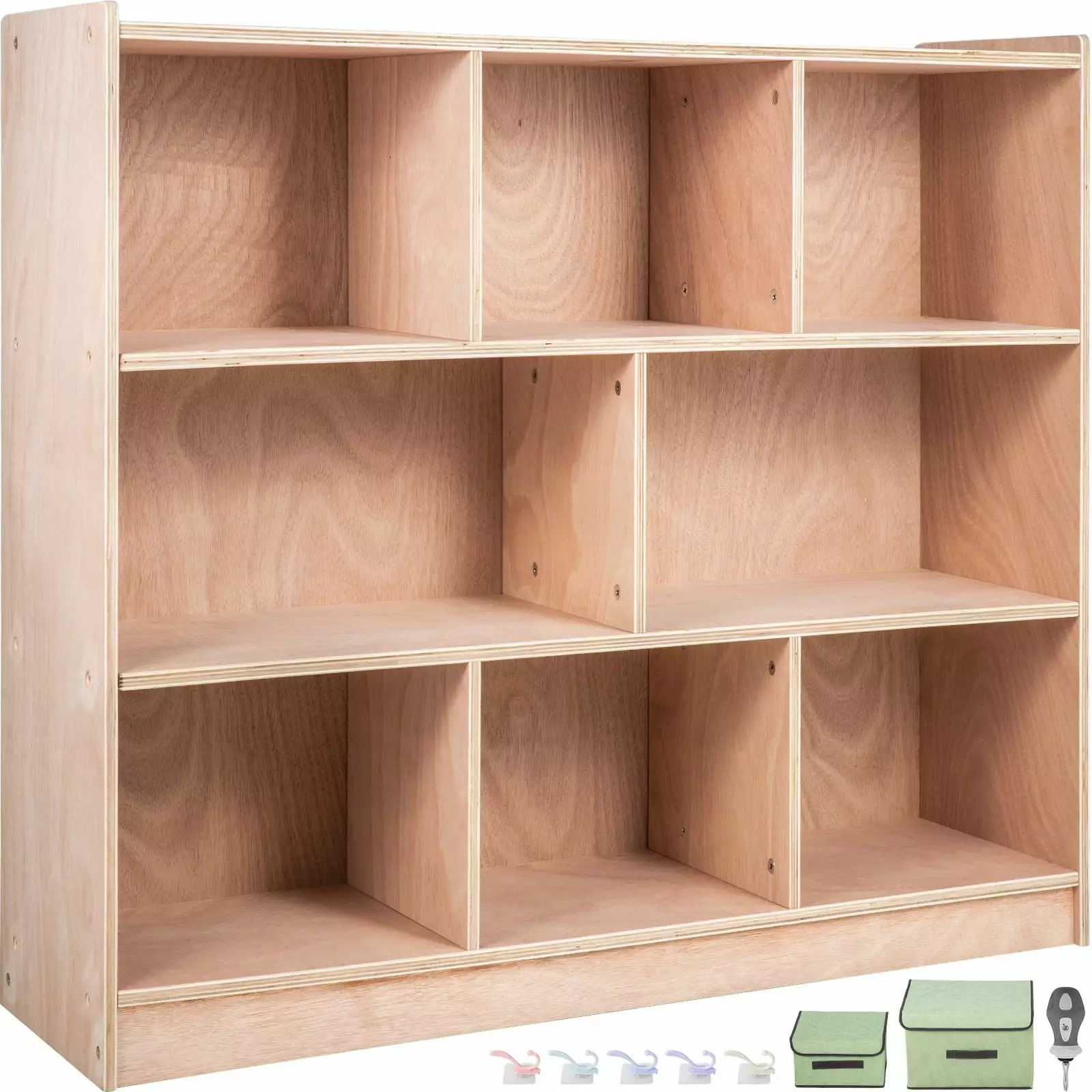 BENTISM Wooden 8 Grid Storage Cabinet Preschool Toys and Books