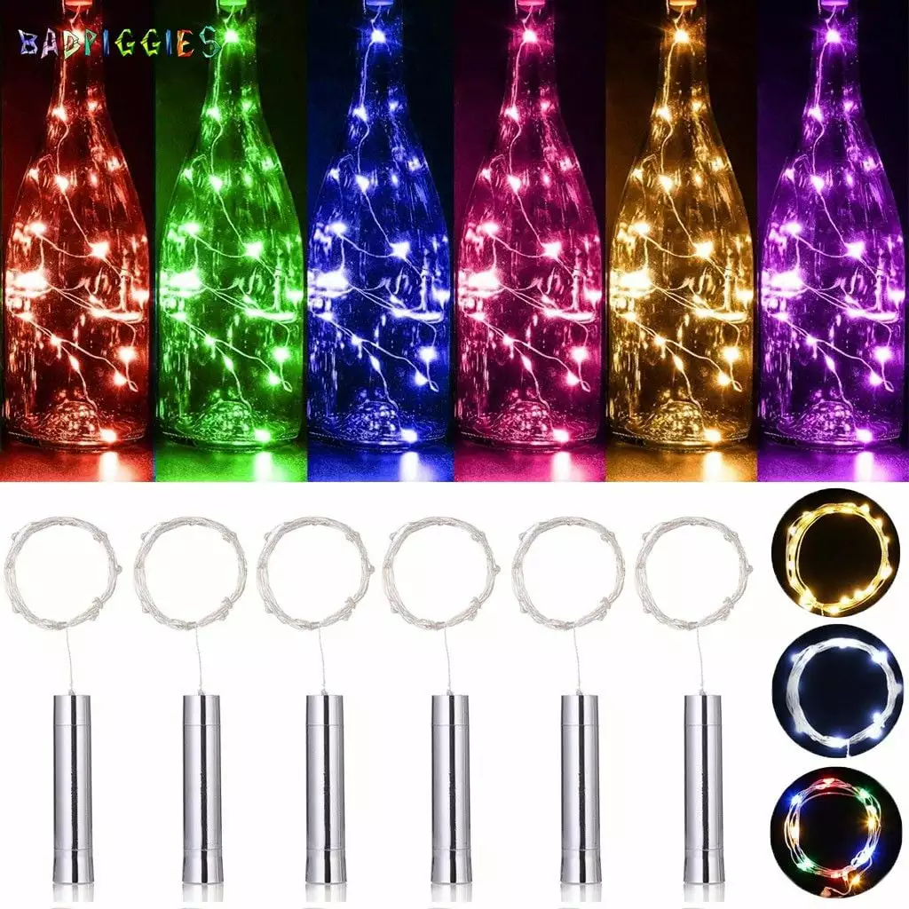 BadPiggies 6Pack 15 LED Christmas String Lights Wine Bottle Cork Fairy Lights Bad Piggies