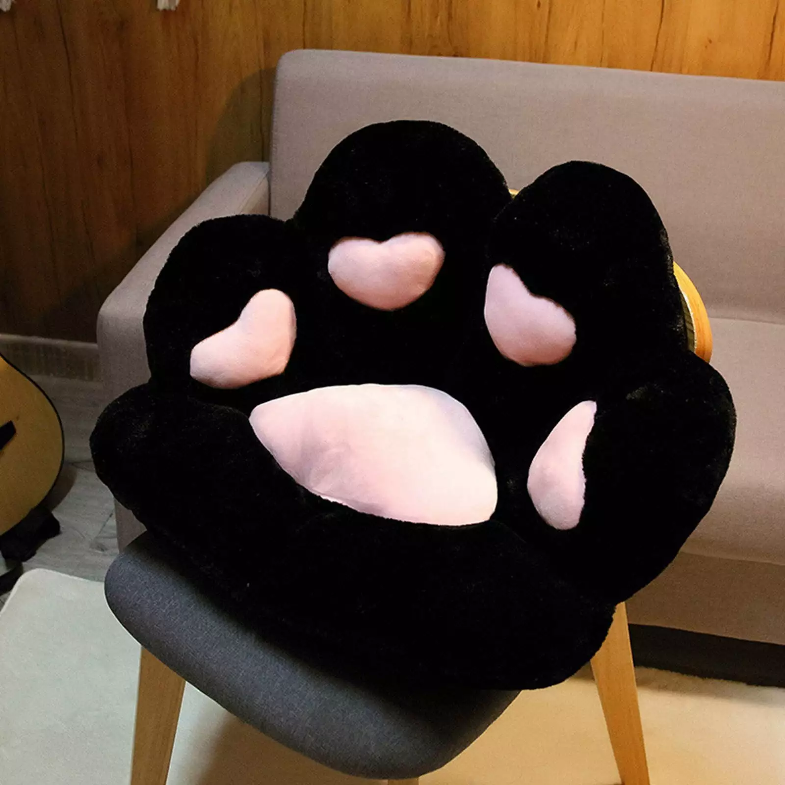 Outdoor Floor Cushions 4th July Clearance Onesie Bear's Paw Shape Plush Sofa Office Cushion Elastic Decoration Black Oneshit
