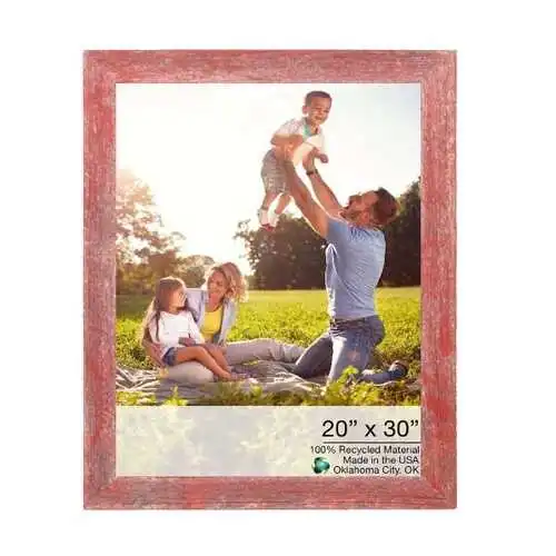 22x28 Rustic Farmhouse Red Wood Large Picture Frame homeroots.co