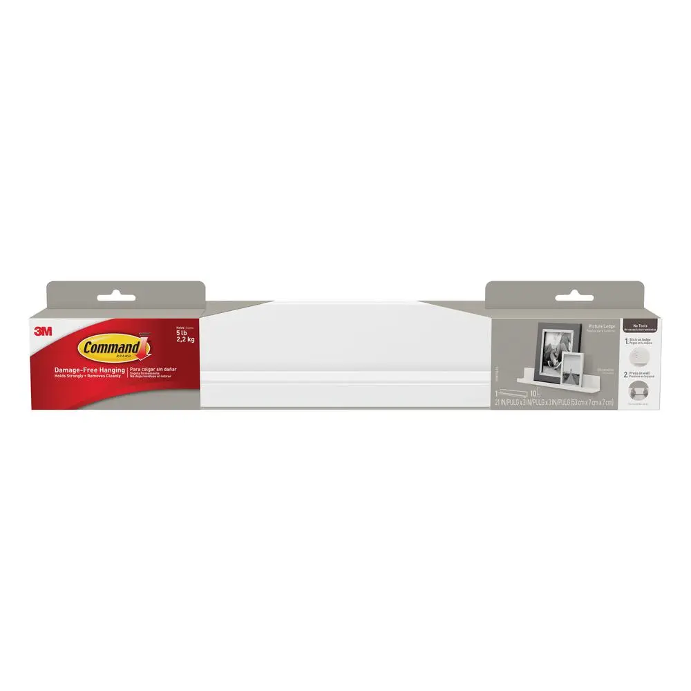 Command HOM21Q-ES Picture Ledge 10 Strips Quartz 21 Inch Display Shelf