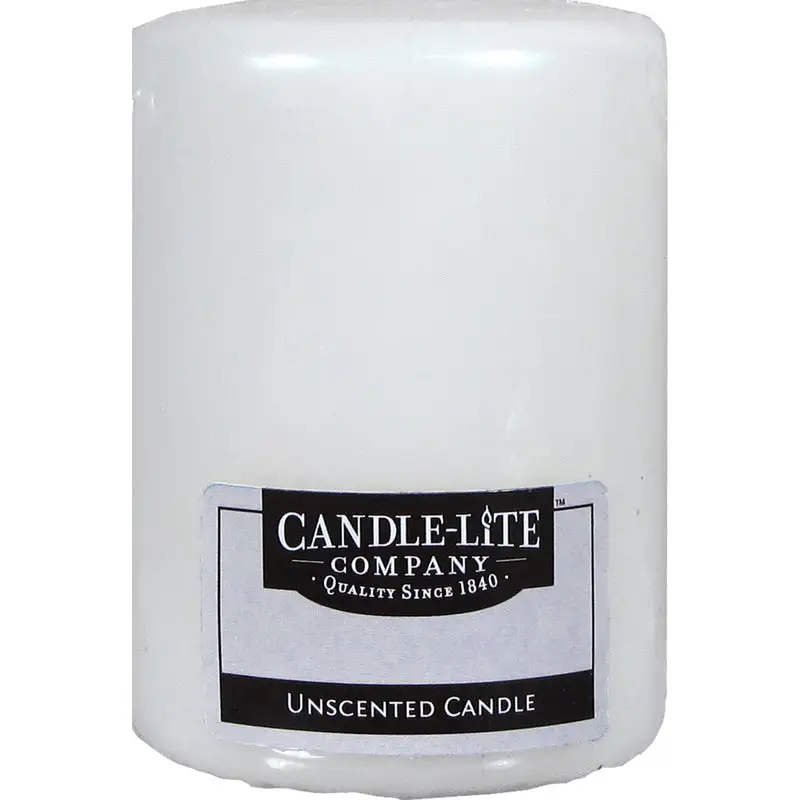 Candle-Lite White No Scent Pillar Candle 4 . H Pack 12