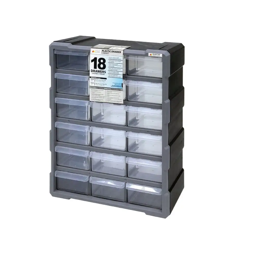 Quantum PDC-18BK Plastic Drawer Cabinet Polypropylene Storage