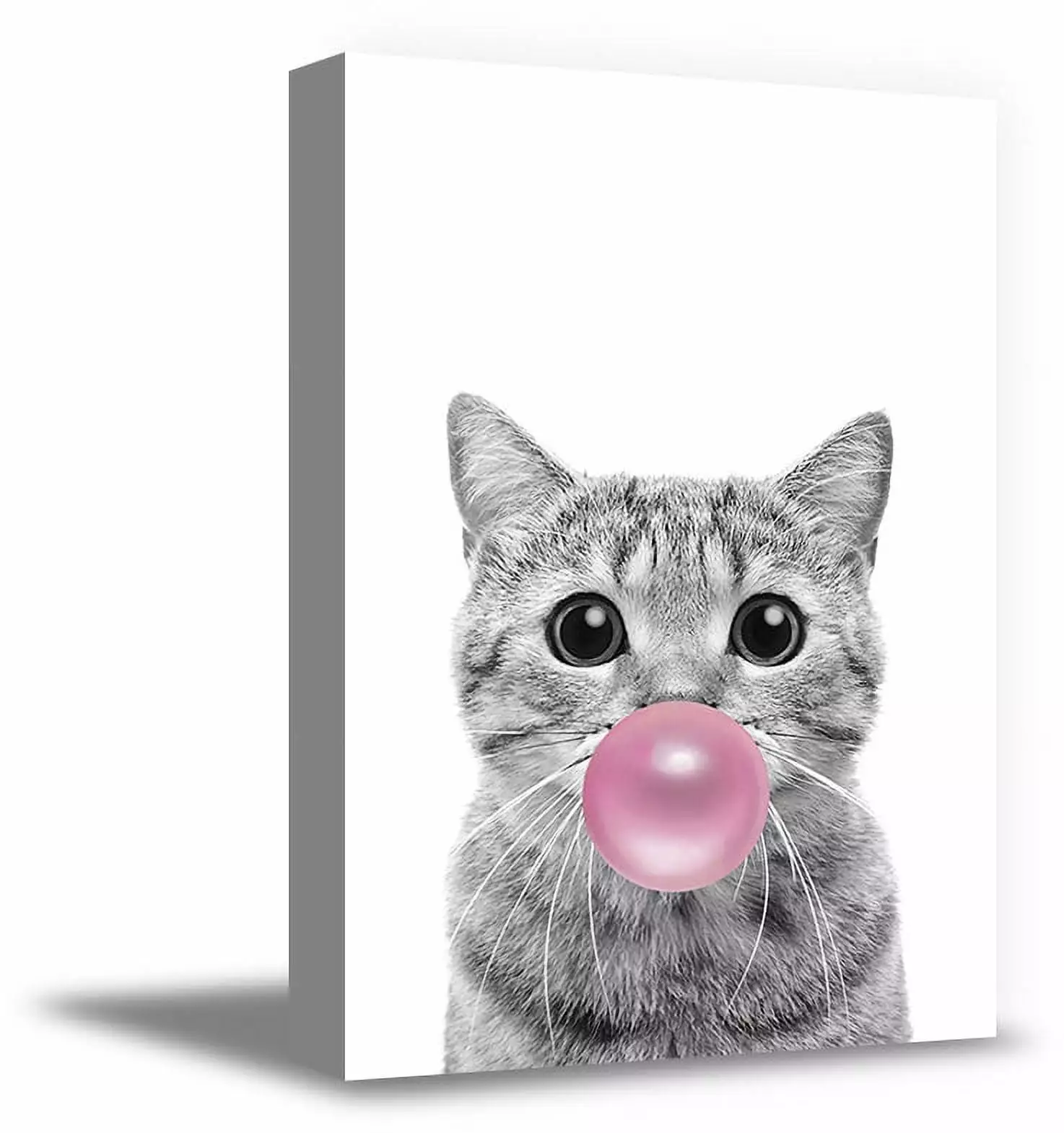 Awkward Styles Cat Kids Room Decor Canvas Wall Art Pink Bubble Gum Animal Nursery Prints