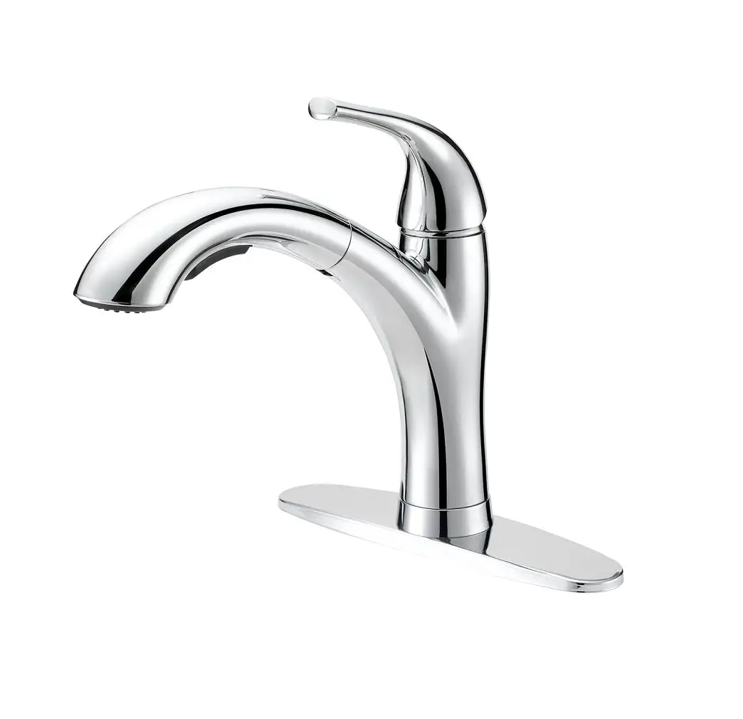 Boston Harbor TOBI21040009CP Single Handle Pull-Out Kitchen Faucet Chrome Modern Sink Fixture