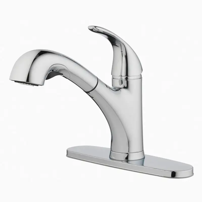 OakBrook Pacifica One Handle Brushed Nickel Pull Out Kitchen Faucet Modern Kitchens