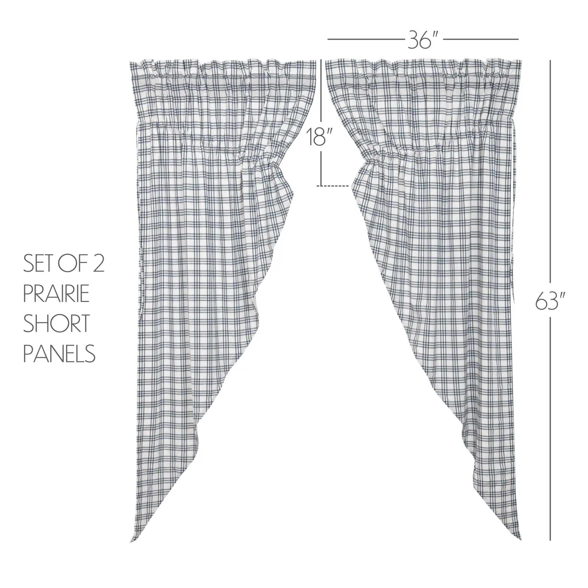 Black Check Queen Bed Skirt 60x80x16 - Classic Bedding Accessory VHC