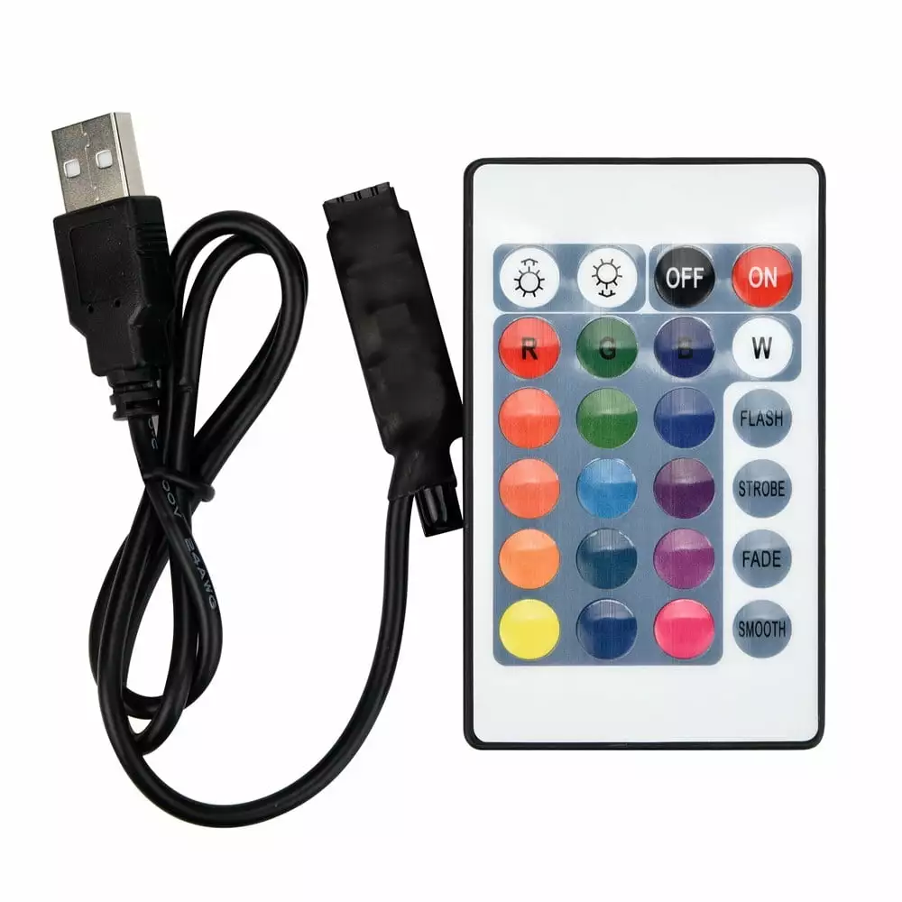 Pompotops RGB USB LED Strip Light IR RF Remote Controller 24 Key 3528 5050 Lamp DC12V