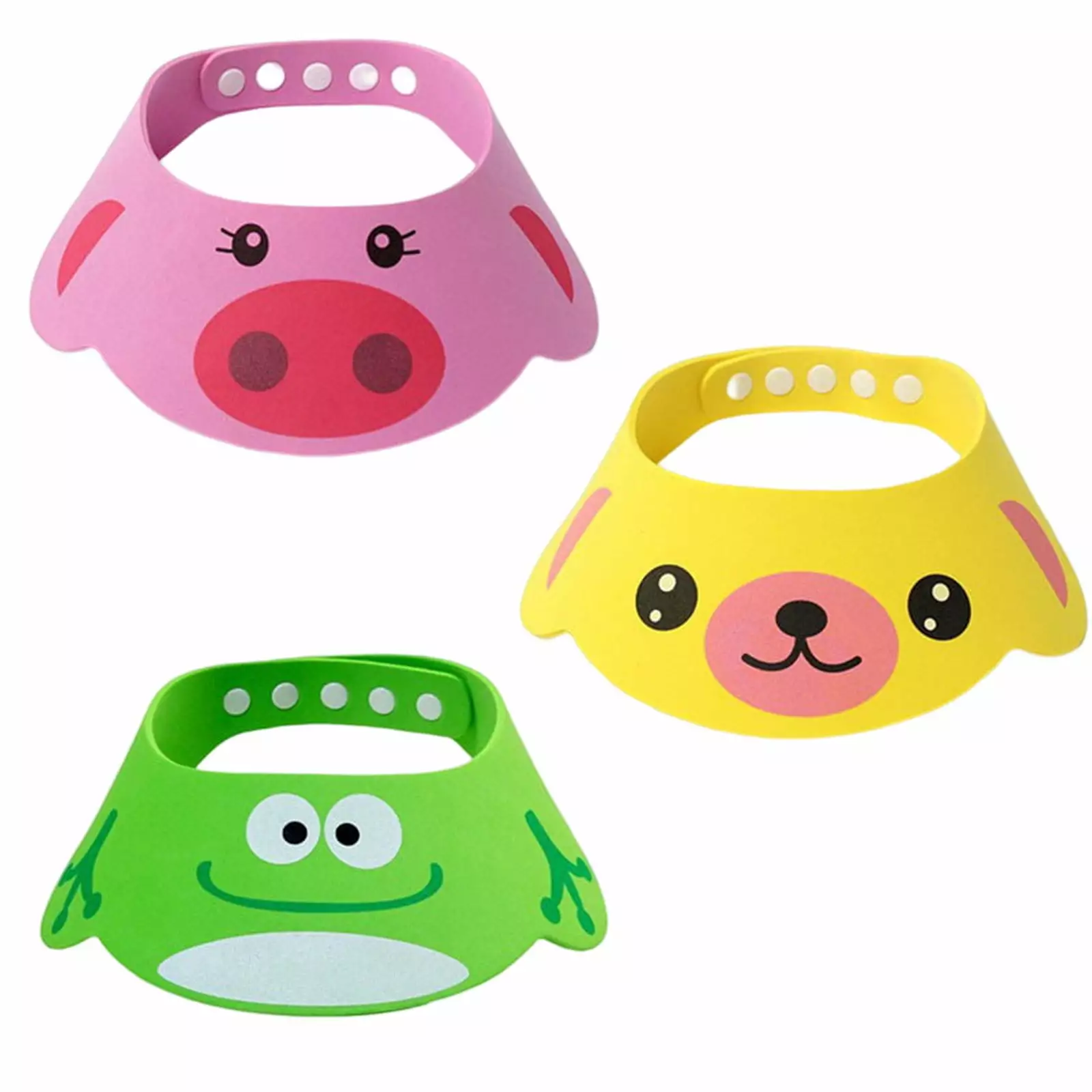 ILJNDTGBE Adjustable Visor Shampoo Shower Bath Cap Toddler Baby Kids Children 3 Pcs Set
