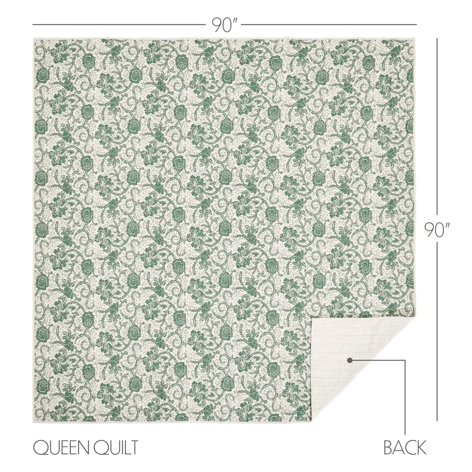 Dorset Green Floral Shower Curtain 72x72 - Bathroom D��cor VHC