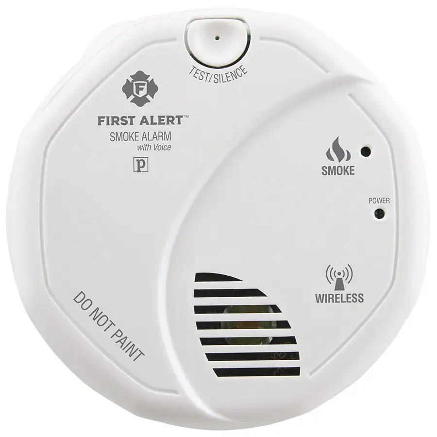 First Alert 1039826 Battery-Operated Interconnected Wireless Smoke Alarm Voice Location