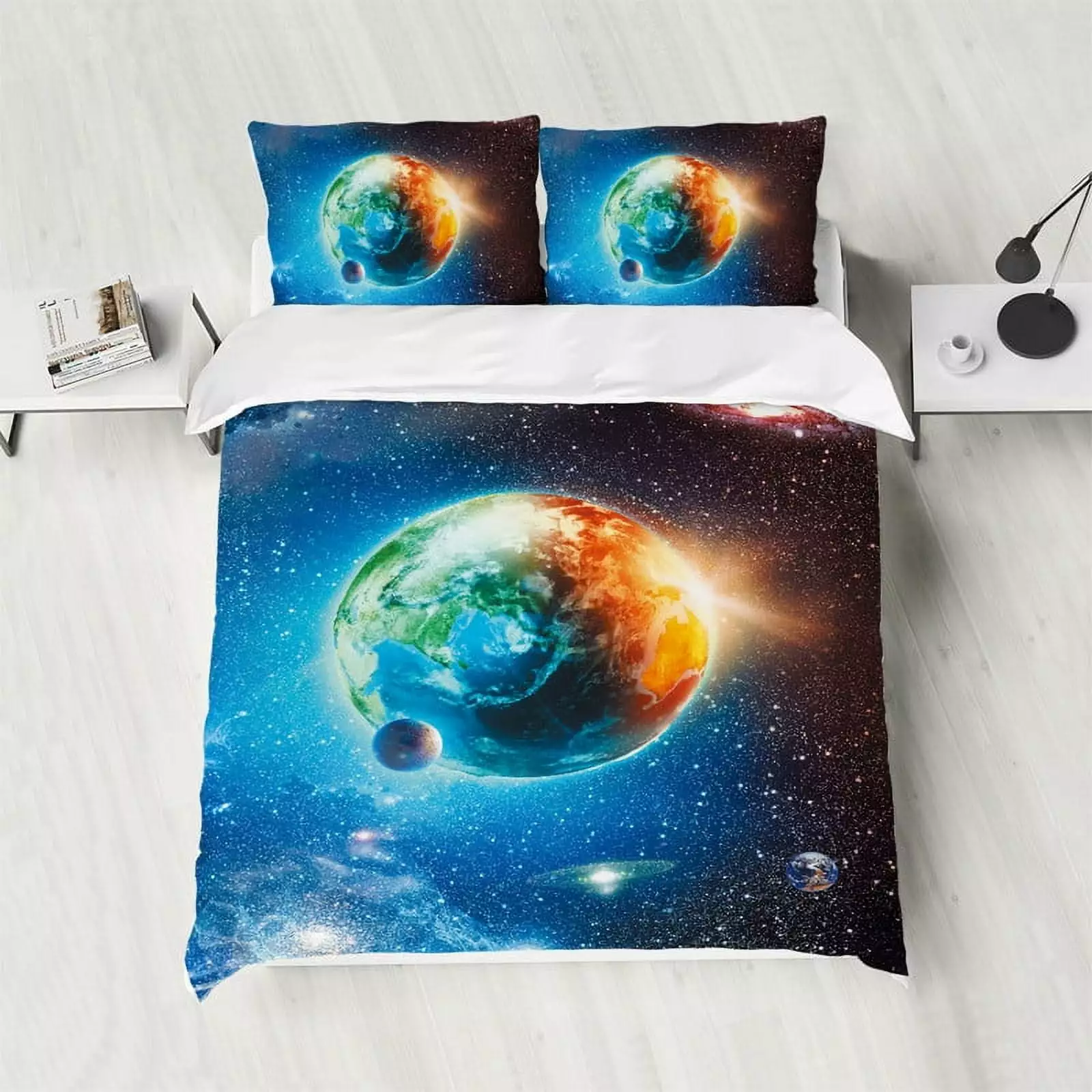 3D Blue and Purple Starry Sky Bedding Set Duvet Cover and Pillowcases suzhouCBT