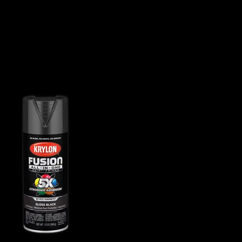 Krylon Fusion Gloss Black Spray Paint + Primer 12 oz Pack 6 DIY Projects