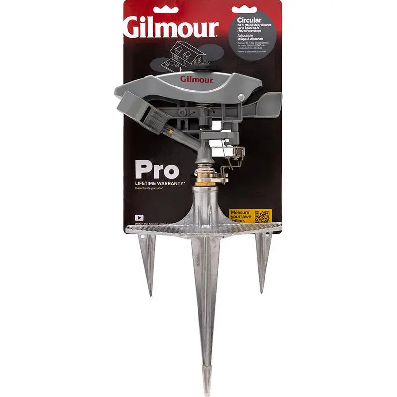 Gilmour Metal Spike Base Impulse Sprinkler Covers 8500 sq ft Lawn and Garden