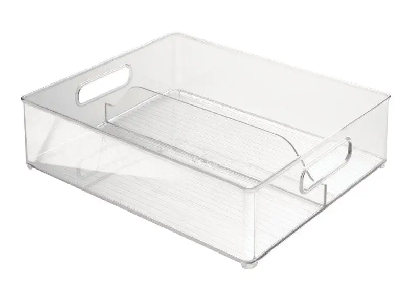 InterDesign Stackable Storage Bin 4 H x 12 W x 14.5 D Inch Pack 6 Plastic Bins