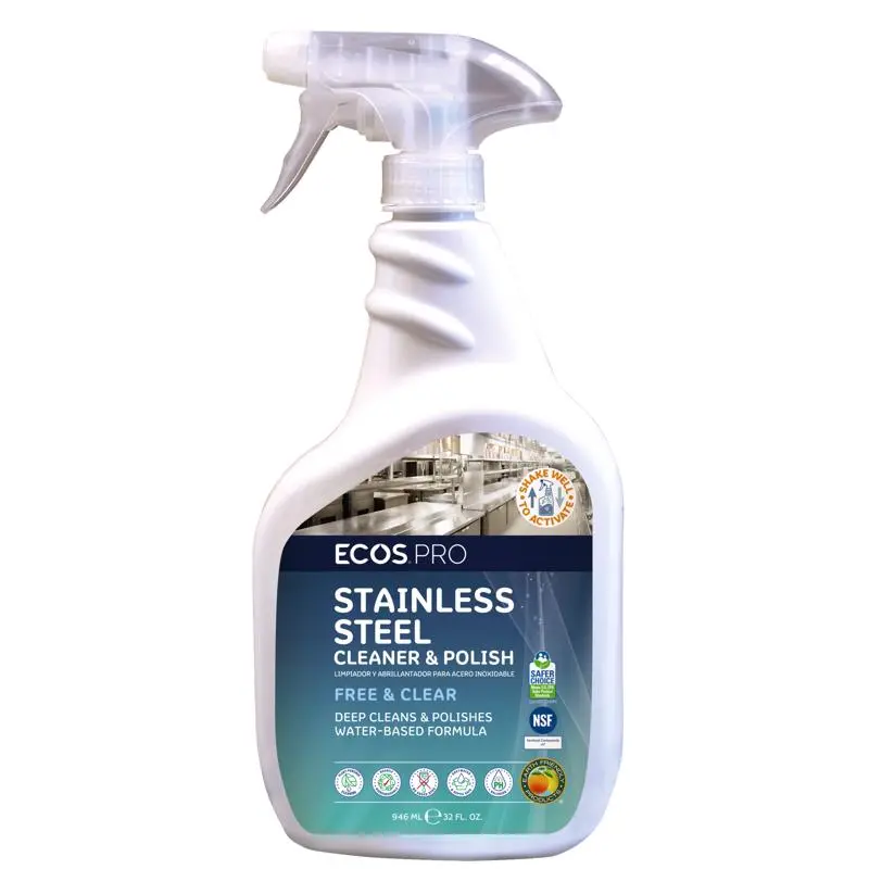 ECOS PRO Soy Scent Stainless Steel Cleaner 32 oz Liquid Pack 6 Eco-Friendly Kitchen Cleaner