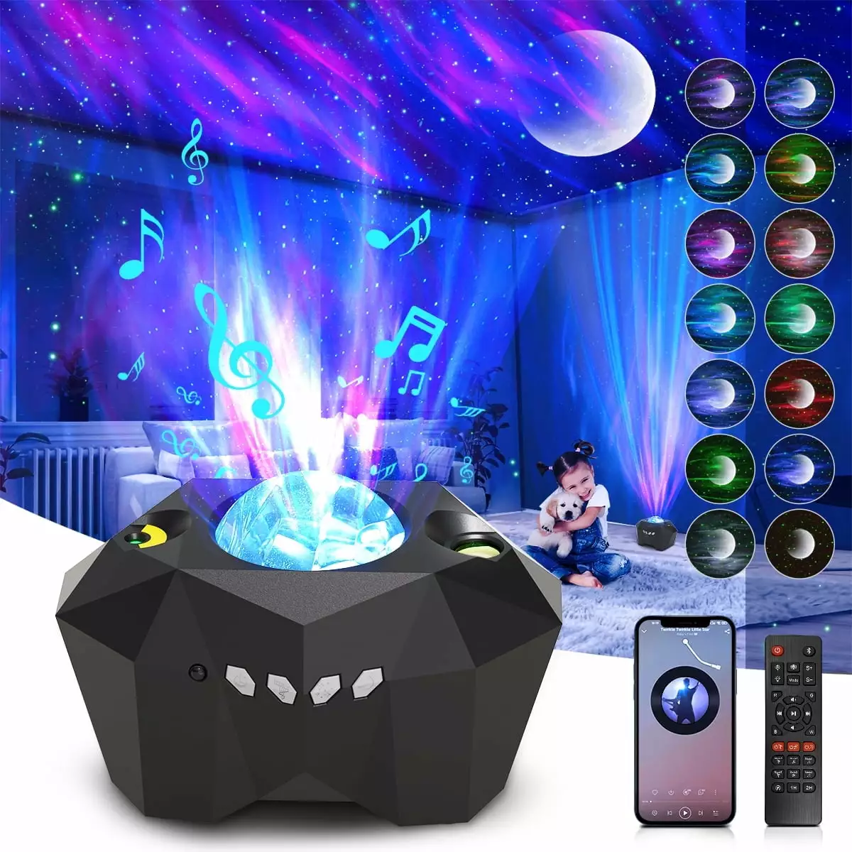 Star Projector 3 1 LED Galaxy Moon Projector 55 Lighting Effects Bluetooth Music Speaker Remote Control Cshidworld