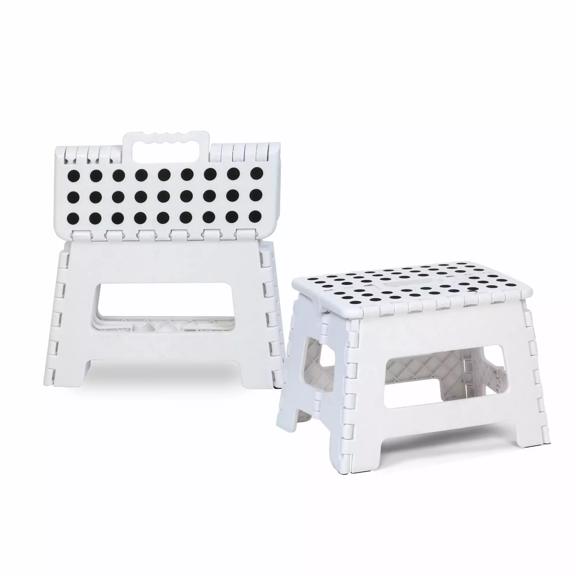 9 Inch Folding Step Stool Adults Kids Sturdy Non-Slip Holds 330 Lbs Travel Friendly Kitchen Bathroom White Karmas Product