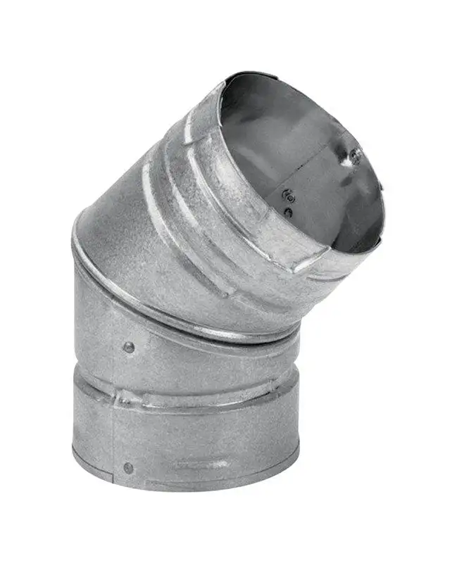 DuraVent 4 Inch D X 4 Inch D 45 Degree Galvanized Steel Stove Pipe Elbow